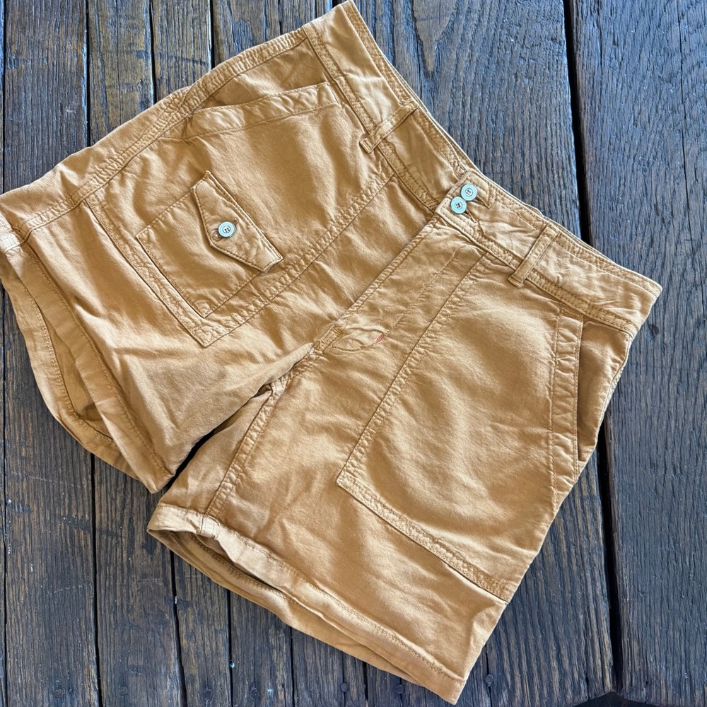 Anthropologie The Wanderer Utility Shorts in Camel Tan Womens Size 28